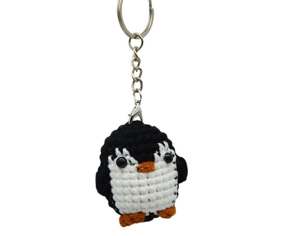 Porte-clés pingouin crocheté – Pendentif animal mignon amigurumi pour clés et sacs