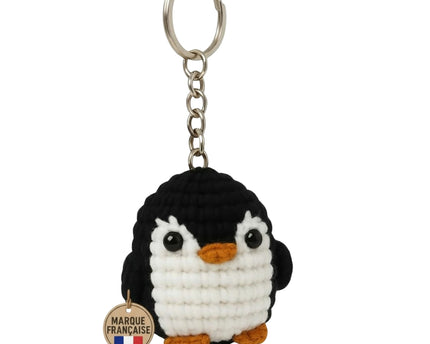 Porte-clés pingouin crocheté – Pendentif animal mignon amigurumi pour clés et sacs