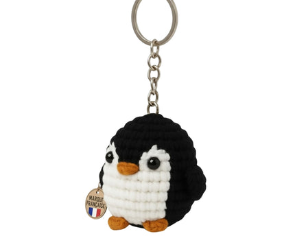 Porte-clés pingouin crocheté – Pendentif animal mignon amigurumi pour clés et sacs