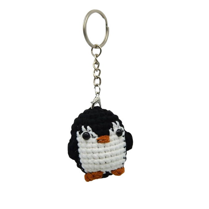 Porte-clés pingouin crocheté – Pendentif animal mignon amigurumi pour clés et sacs