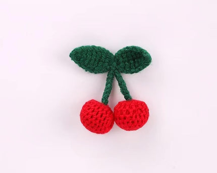 Lot de 4 accessoires cheveux cerise au crochet – Pinces et élastiques décoratifs rouges pour femmes et filles